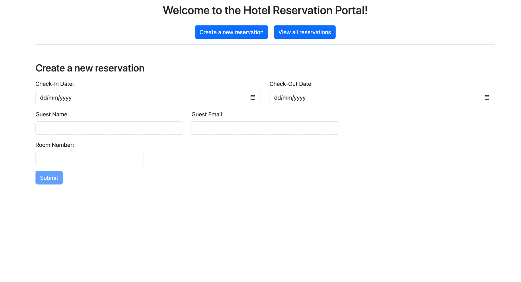 Hotel booking portal application- (Angular)